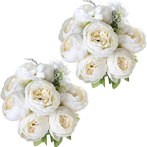 Nubry 2pcs Artificial Peony Silk Flowers Bouquet for Wedding Home Garden Decoration Light Pink Nubry 2pcs Artificial Peony Silk Flowers Bouquet for Wedding Home Garden Decoration Light Pink