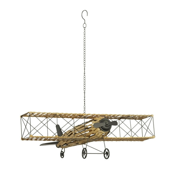 DecMode Metal Plane Natural Sculpture Tan