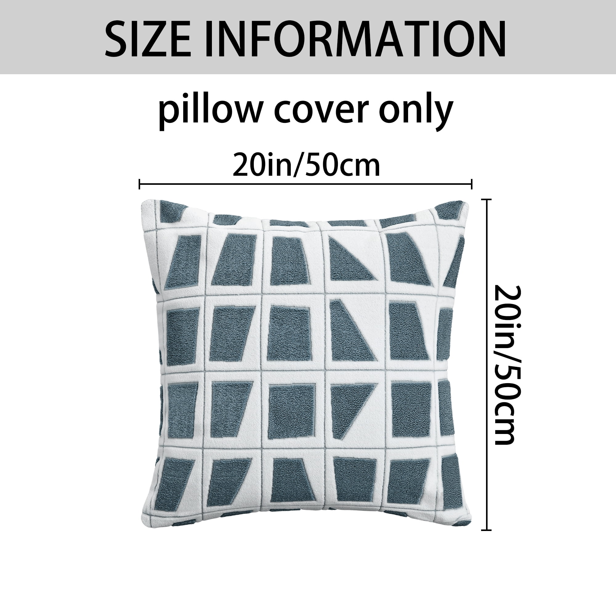 Unique Bargains Set of 2 Geometric Soft Plush Cushion Case Pillow Covers 20" x 20" Blue