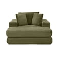 thumbnail image 2 of 52.4" Boneless Chaise Lounge Chair Indoor-Oversized Cloud-Like Cozy Comfy Modular 3-In-1 Sofa Bed for Reading, Living Room& Bedroom Corduroy Couch Sleeper (Green), 2 of 11