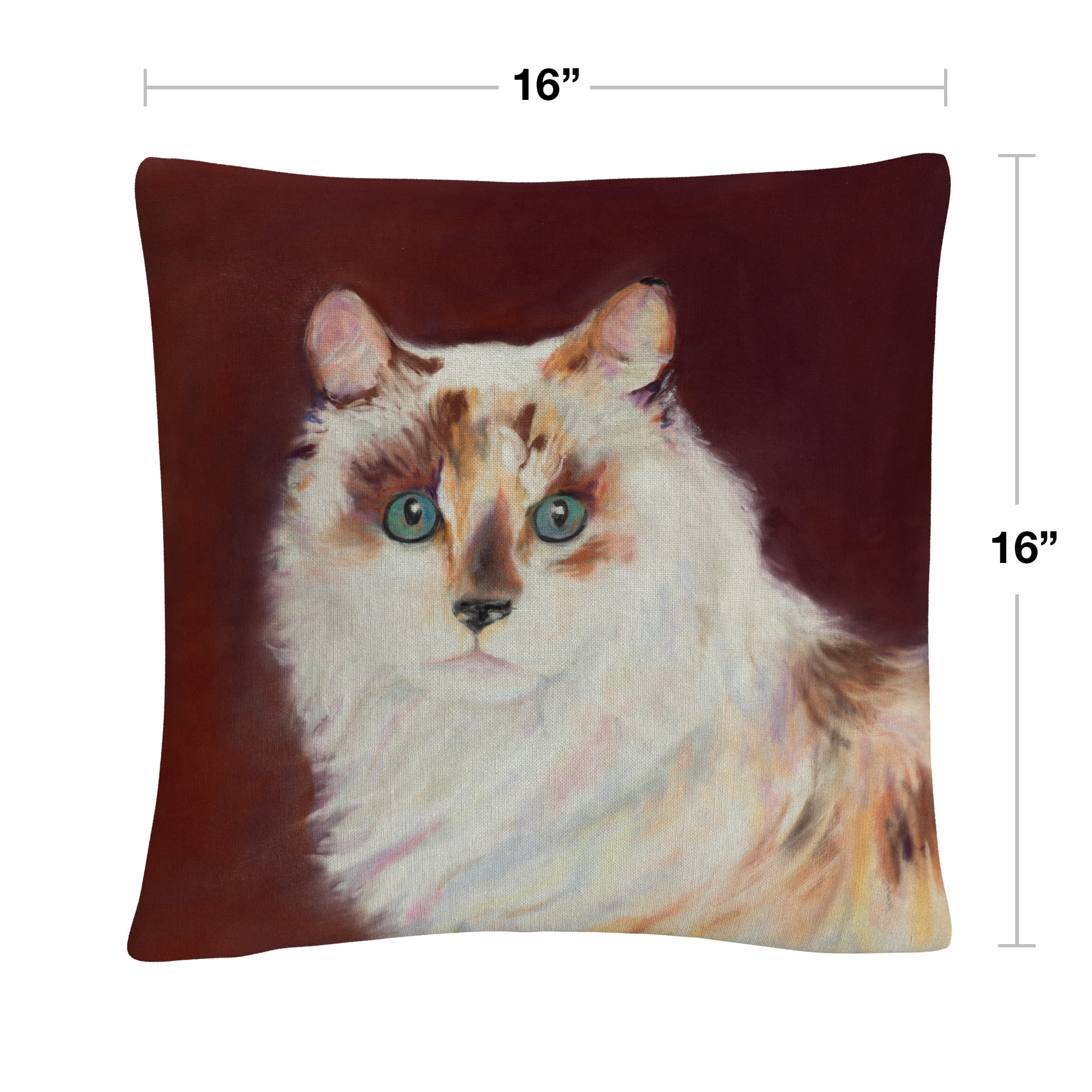 Capturing Eyes' Cat Red By Pat Saunders-White 16 X 16 Decorative Throw Pillow