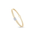 thumbnail image 4 of 3/4 CT 7X5MM Oval Cut Lab Created Moissanite Diamond Solitaire Cuban Link Chain Bracelet In 14K Yellow Gold Over Sterling Silver(G-H Color,VVS1 Clarity,0.75Cttw)-7.5", 4 of 5