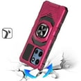thumbnail image 2 of For Motorola Moto G Power 5G (2025) Case, Hybrid Dual Layer with 360° Rotate Magnetic Ring Stand Holder Kickstand TPU Rugged PC Shockproof Phone Cover (Hot Pink), 2 of 9