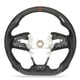 thumbnail image 2 of Volante deportivo de carreras empuñaduras de mano para volante de coche fibra de carbono de cuero perforado brillante para ANGGREK Otros, 2 of 8