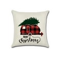 thumbnail image 2 of Christmas Tree Red Plaids Design Cotton Linen Fabric, Decorative Indoor / Outdoor Throw Pillow Cover Set 18x18, 2 of 3