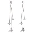 thumbnail image 2 of Fiaya Women Crystal Butterfly Pendant Tassel Earrings, Long Sparkly Butterfly Drop Dangle Earrings for Women, Fashion Jewelry Gifts (Silver), 2 of 3