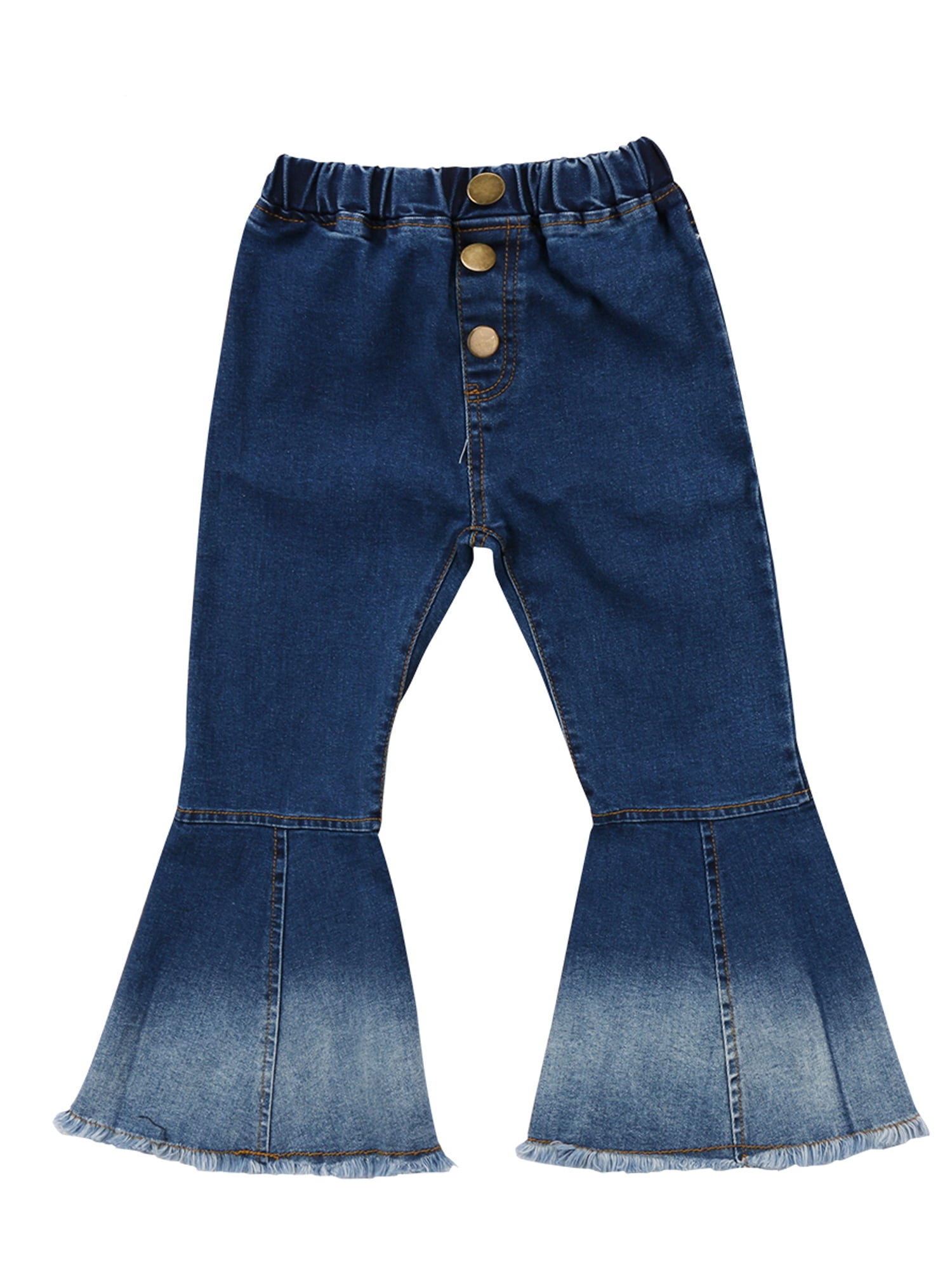 CHICTRY Girls Flared Jeans Casual Bell Bottom Denim Pants,Sizes 5