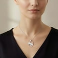 thumbnail image 3 of Auory Dual Heart White Gold Plated Pendant with Sparkling Moissanite Studded Stones for Women, 3 of 8
