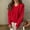 Red, variant on DuoJiaJ Soft Knit Sweater Oversized Pullover Cozy Yarn Top Casual Comfortable Winter Fall Fashion Womens Warm Sweaters Red One Size
