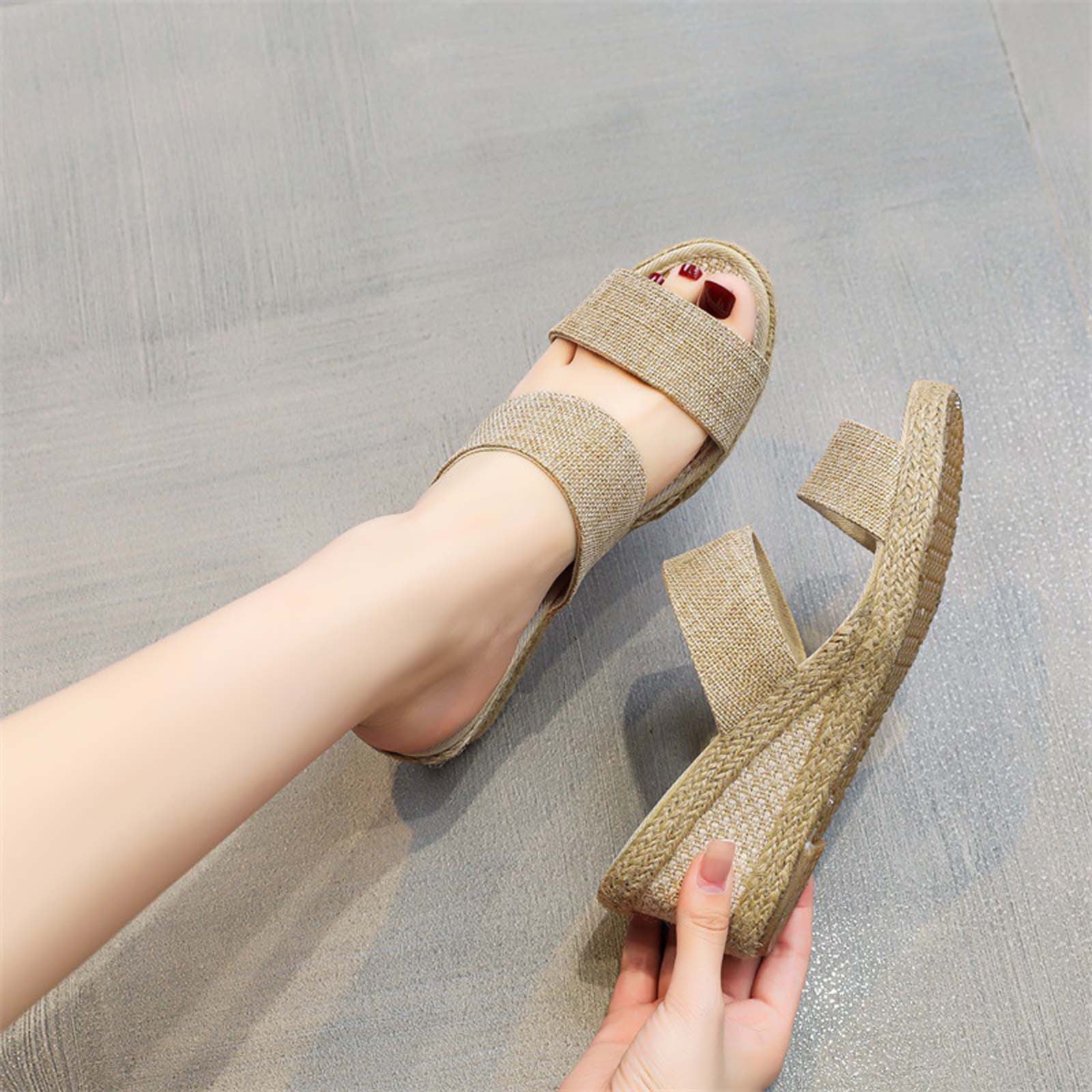 symoid Womens Comfortable Wedge Sandals Clearance Wide Width Slides