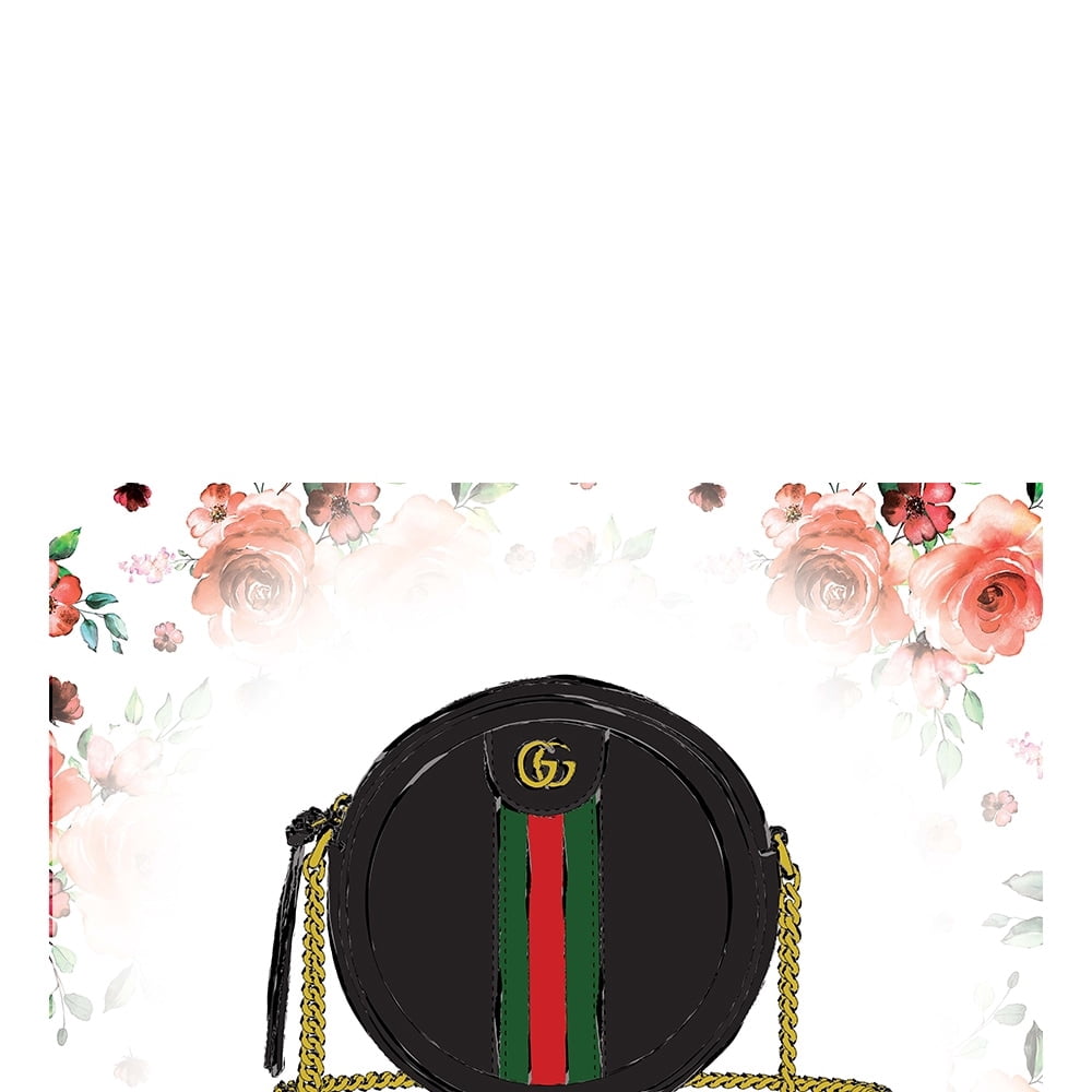GLAM FASHION PURSE BAG - 14"x14" Canvas Artwork - Multi-Color 16 x 20