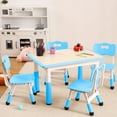 thumbnail image 1 of Mesa Moderna para Niños y Juego de 4 Sillas, Mesa Ajustable de 31.5" con Patas Antideslizantes y Escritorio con Diseño de Grafiti, Juego para Preescolar, 1 of 8