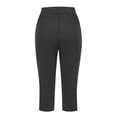 thumbnail image 3 of Plebaso Pantalons Capri pour Femmes Taille Haute Croisée Pantalons de Yoga Décontractés Raccourcis avec Poches, 3 of 7