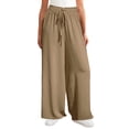 thumbnail image 3 of Wlynlyn Womens Wide Leg Pants Loose Fitted Lounge Pants Smocked Elastic Waisted Casual Flowy Palazzo Pants, 3 of 7