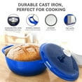 thumbnail image 6 of Magicplux 6 Qt Enameled Cast Iron Dutch Oven, Blue, 6 of 8