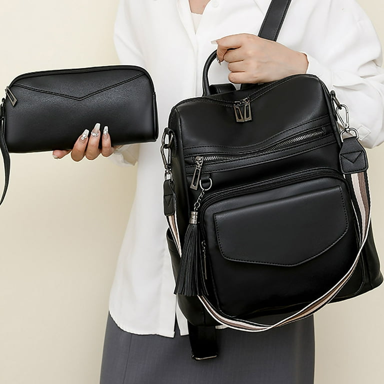 black leather zip top backpack with tassel Montana West Mini Purse for Women Anti Theft Backpacks Secured Zipper and : Clothing, Shoes & Jewelry Friendly Prices Look great without overspending Gyujnb School Backpack, Ladies Solid