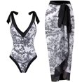 thumbnail image 1 of Traje de baño de mujer de cintura alta de una pieza bikini falda larga conjunto push up barriga control monokini sexy traje de baño, 1 of 4