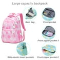 thumbnail image 2 of Forestfish Teen Backpack Set with Insulated Lunch Bag & Pencil Case, Water-Resistant Nylon School Bag（Daisy B/Pink）, 2 of 7