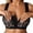 Black, variant on ,Front Closure No Underwire Thin Bras for Women Lightweight Breathable Wireless Yoga Sports Bralette Trendy Lace Floral Pattern Comfort Full Coverage Bras White 0XL