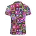 thumbnail image 5 of Crochet Blanket Granny Square Vintage Men Zipper T-shirt Summer Casual Short Sleeve T-shirt Top, 5 of 7