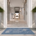 thumbnail image 3 of Safavieh Courtyard Hugo Oriental Indoor/Outdoor Area Rug, Blue/Natural, 4' x 5'7", 3 of 12