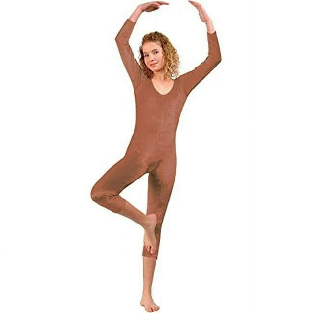 RG Costumes 103-08-M Girls Velvet Unitard, Brown - Medium 7-8