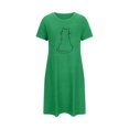 thumbnail image 5 of HomeGardon Women's Sleepwear Nightgowns for Women,Fashion Print Medium Length Dress Oversized Short Nightgown Fashion Chest Print Short Sleeve Nightdress,S-XXL, 5 of 5