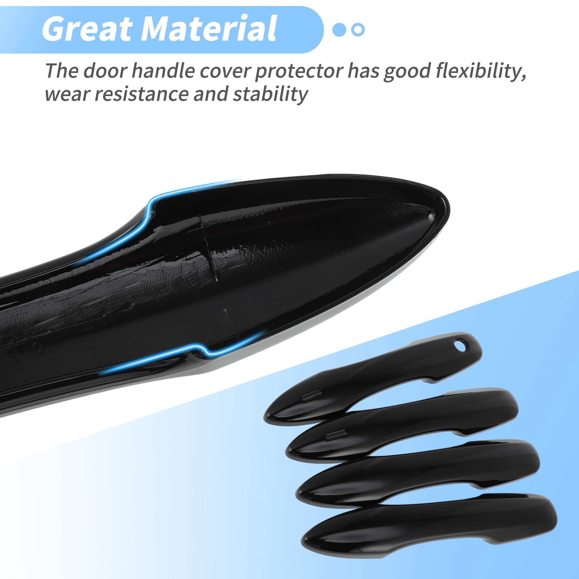 Unique Bargains Car Handle Cover Black for Toyota Camry Corolla Prius Venza 2020-2022