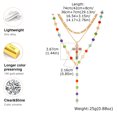 thumbnail image 6 of VNOX Layered Cross Necklace for Women18K Gold Plated Stackable Pendant Necklace Vintage Colourful Crystal Long Clavicle Chain Boho Beach Fashion Jewellery, 6 of 10