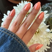 Olive & June + Bubble Instant Mani Medium Oval Press-on Nails, Bounce Back Chrome, 42 Pieces