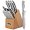 Acacia ET, variant on Kuisine Premium Knife Set,One-piece Molding 15PCS,High Carbon Stainless Steel Ultra Sharp,Non-slip Ergonomic Solid Steel Handle,Built-in Sharpener Knife Block Set,Luxury Gift(Black)