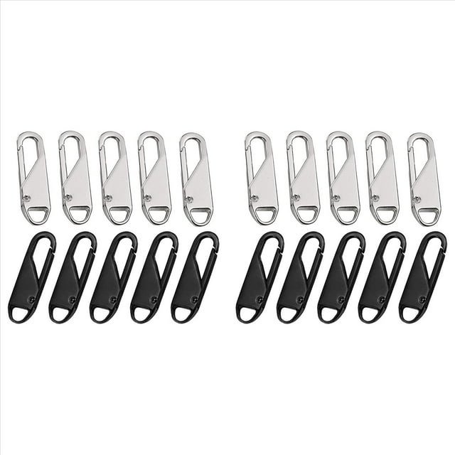 Cremallera de Repuesto de Metal (20 Piezas), LengüEtas de Metal para ReparacióN de Cremalleras, para Ropa, Equipaje, Maleta, Mochila, Manualidades de Bricolaje