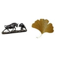 thumbnail image 1 of Escultura De Pared De Toro De Hierro Forjado Y Hojas De Ginkgo, Obra De Arte Abstracta China Moderna Para Sala De Estar, Oficina, Hotel, Comedor, Casa De Campo, 1 of 8