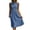 Blue, variant on Women's Dress Sleeveless Women Solid Color Dress Blue L