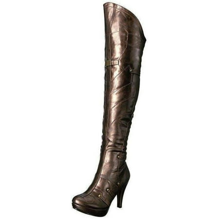 40 Thigh High Bronze - Ellie Shoe E-414-BLAIR 4 Inch Womens Thigh High Boot 8 / Bronze