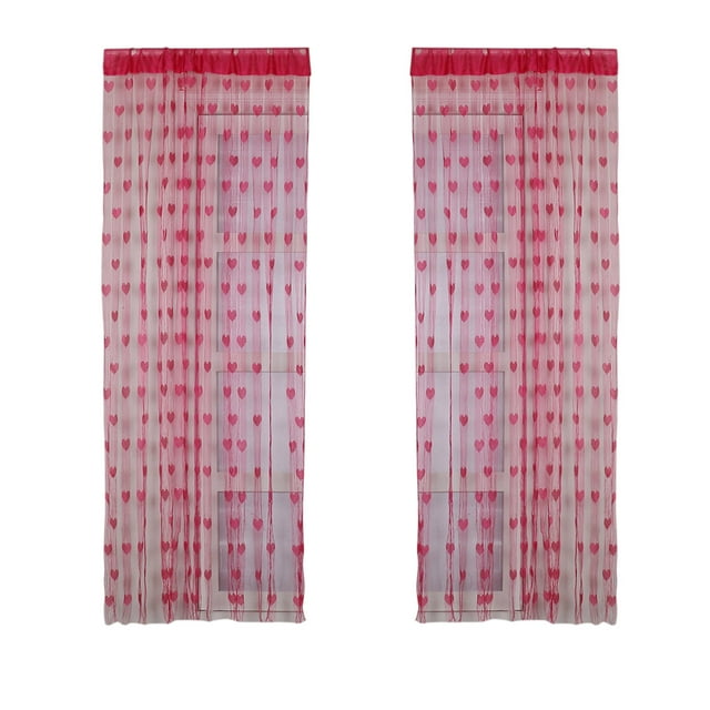 Cortina de entrada de estilo rural moderno y fresco | Cortinas de puerta de hilo transparente para sala de estar o dormitorio | Gasa suave decorativa | 200cm x 100cm | Filtrado de la luz solar | 1
