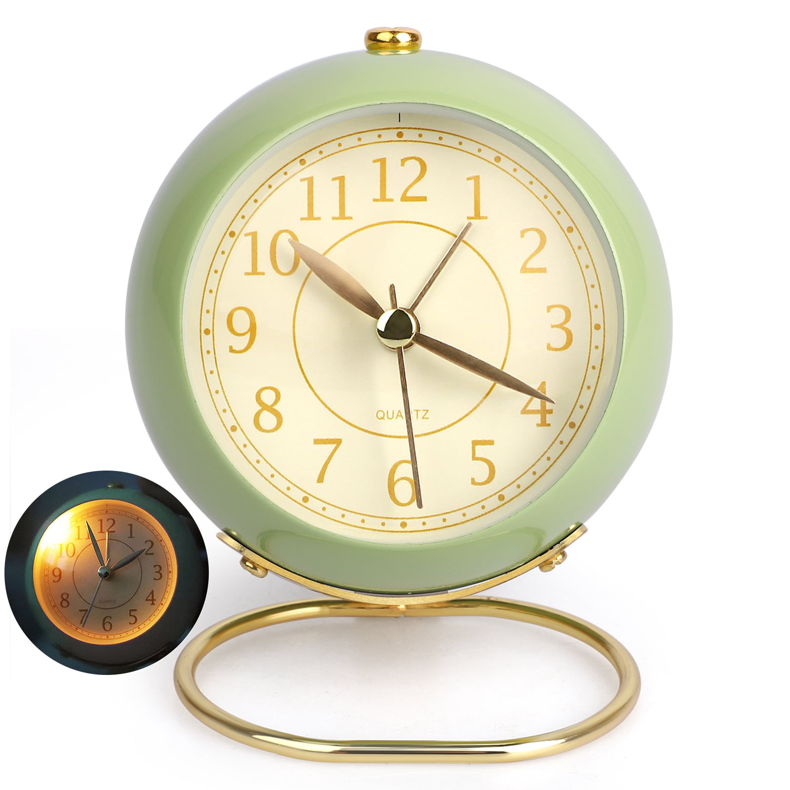 Small Round Bedside Table Retro Alarm Clock Office Home Desk Matte Analogue Dial 