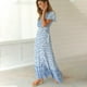 thumbnail image 4 of Vestido Bohemio Floral Vestido Largo Con Abertura Lateral Vestido de Verano Vestido de Verano Con Cuello en V Para Mujer Vestido de Vacaciones Con Estampado Floral Bohemio de Playa Odeerbi  ODB115563, 4 of 6