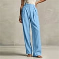 thumbnail image 4 of CHGBMOK Women's Wide Leg Pants High Waisted Button Business Casual Trousers Pleated Slacks Pants with Pockets, 4 of 9