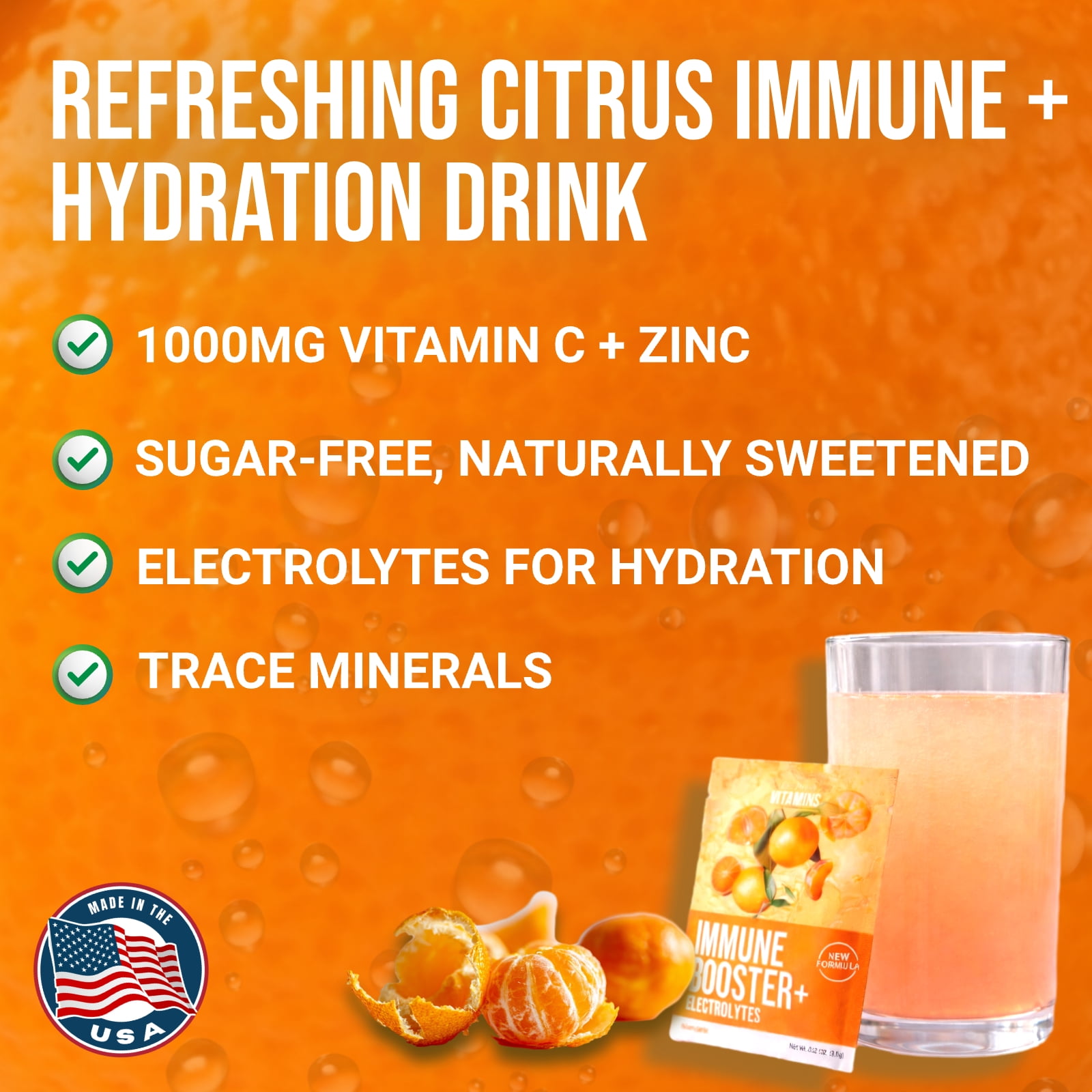 Dr. Price’s Immune Booster + Electrolytes Powder – 20 Packets | Sugar-Free Hydration Mix with Vitamin C, Zinc & Chromium