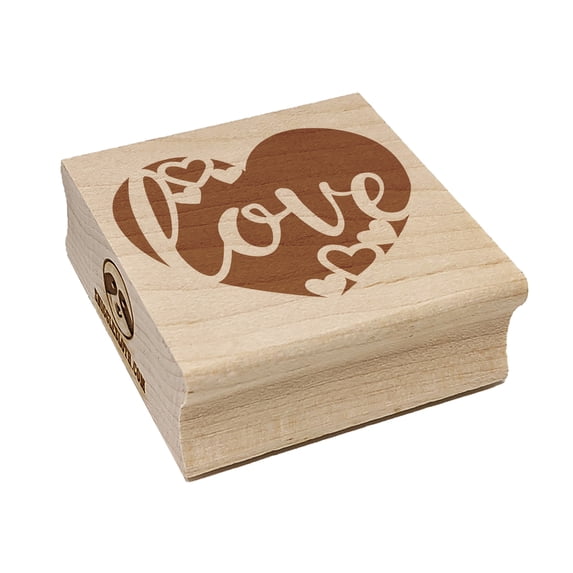 Love in Heart Wedding Anniversary Valentine's Day Square Rubber Stamp Stamping Scrapbooking Crafting - Large 2.75in