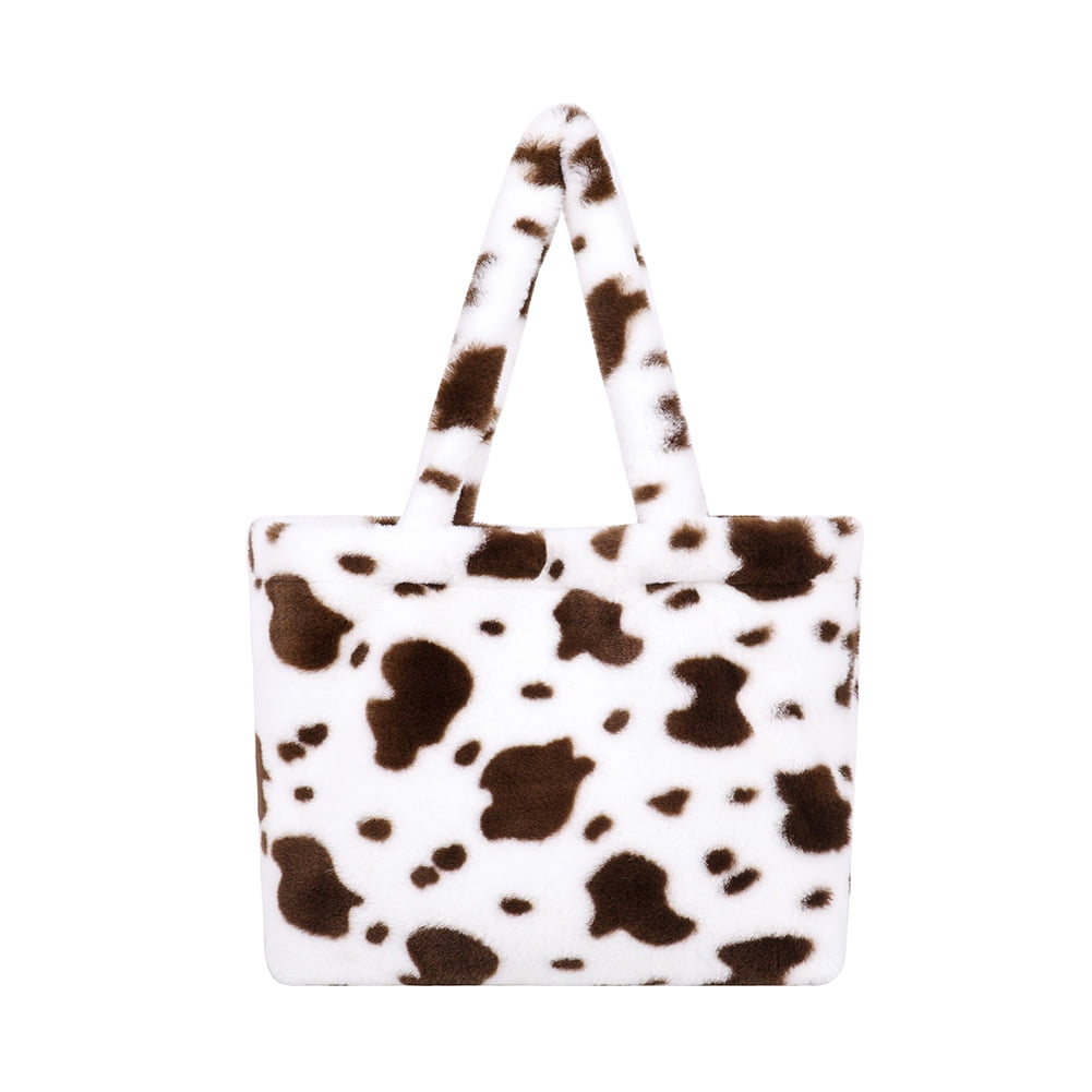 Fashion Ladies Cow Print Handbag Women Leather Underarm Shoulder Bag Purse Tote