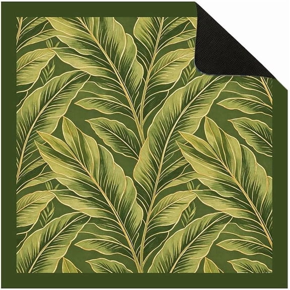 Mahjong Mat for Table, Anti Slip Noise Reduction Multi Purpose Padded Board Game Table Mat for American Mahjong, with Rubber Backing&Carrying Bag | Tropical (Green 2,31.50" x 31.50")