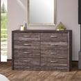 thumbnail image 4 of CorLiving Newport Mid-Century Modern Black Engineered Wood 8-Drawer Wide Double Dresser for Bedroom - Large, Wide Chest of Drawers, Long Clothes Dresser, Stylish Bedroom Furniture Piece, 4 of 5