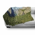 thumbnail image 3 of Yosemite Soft Flannel Fleece Blanket, El Capitan Half Dome and Bridalveil Falls Tourist Attraction Landscape Image Print, Cozy Plush for Indoor and Outdoor Use, 50" x 60", Green Blue, by Ambesonne, 3 of 6