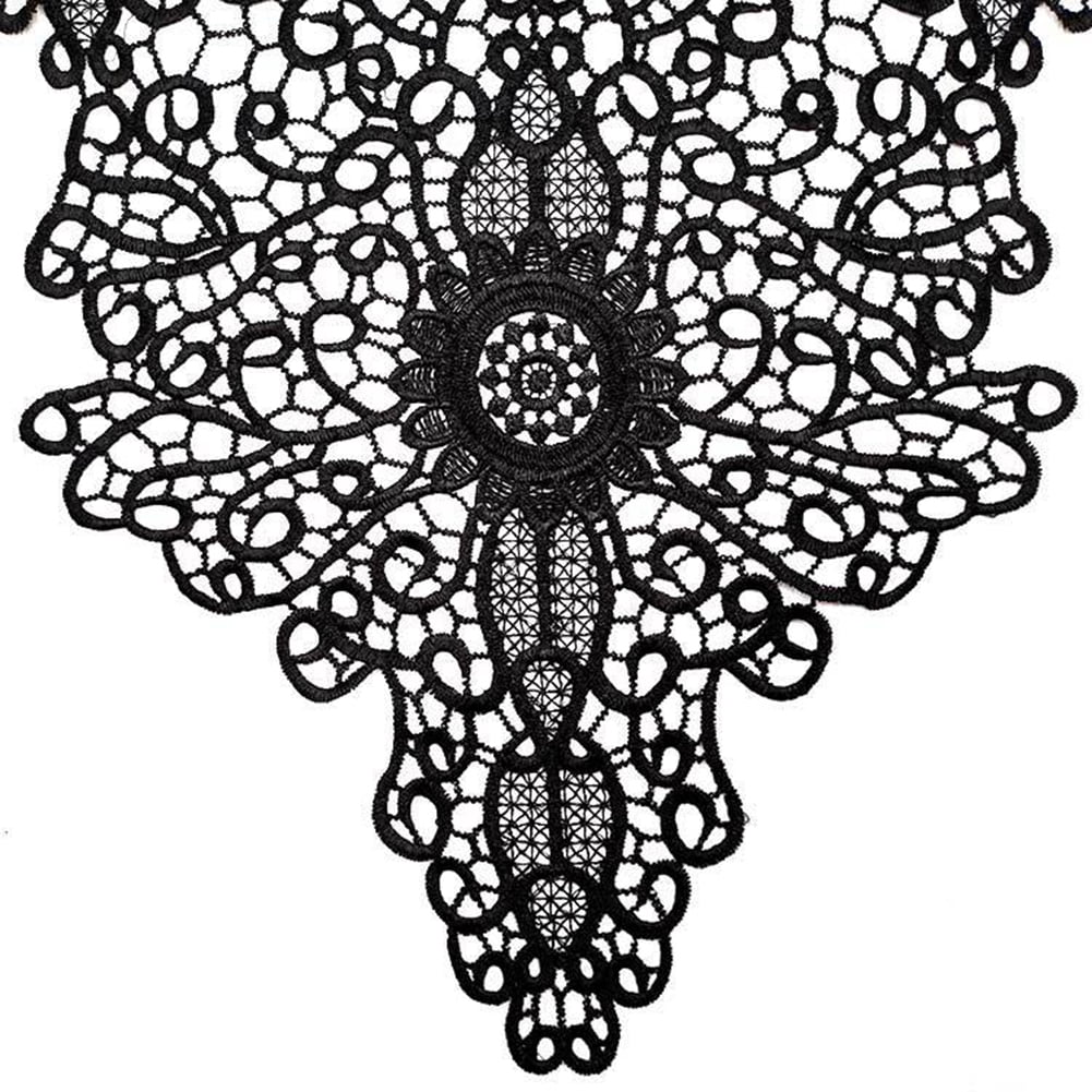 Yesbay Floral Collar Embroidery Lace Neckline Wedding Dress DIY Sewing Applique Patch,Red