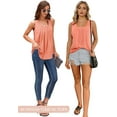 thumbnail image 3 of Women's summer sleeveless loose pleated square neck sleeveless shirt basic style, 3 of 8