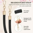 thumbnail image 3 of Uxcell Braided Purse Straps 52cm / 20" PU Leather Handles Replacement with Golden Buckle, Black, 3 of 6