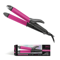 Hot & Hotter 1 1/4in Ceramic Flat Iron Hair Straightener, 2 in 1, Black & Pink