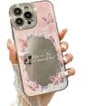 thumbnail image 6 of for iPhone Case,Luxury Rhinostone Glitter Frame Butterfly Pattern with Mirror Soft Shockproof Phone Case (White,iPhone 12), 6 of 6